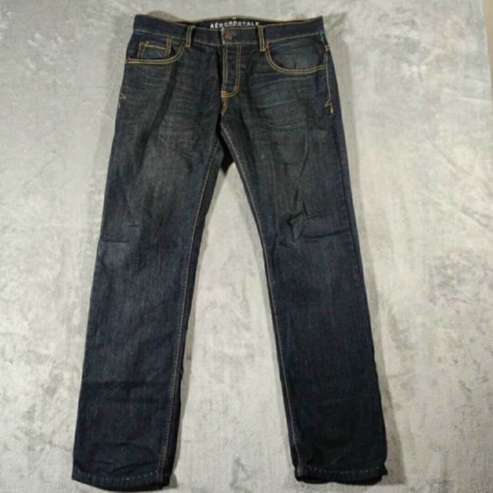 Aeropostale Jeans Mens 33 x 31 Blue Straight Denim Basic‎ Normcore
